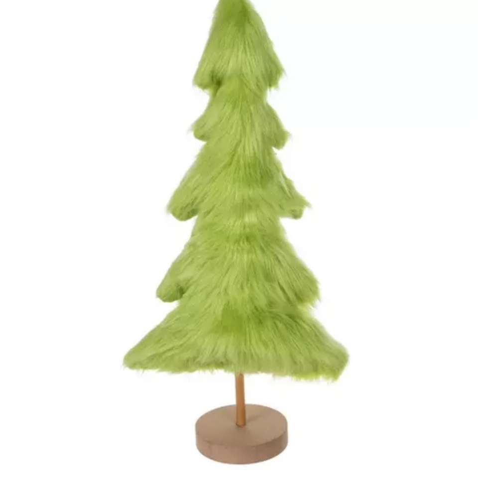 Green Faux Fur Holiday Tree